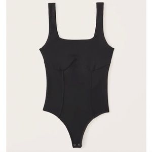 Abercrombie and Fitch Double-Layered Seamless Corset Bodysuit Black Size Small